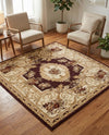 Versailles Elegance Collection Area Rug -  Louveciennes (Brown) Square Brown  lifestyle 78