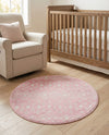 Mediterranean Lattice Collection Area Rug - Santorini (Pink) Round Pink  lifestyle 66