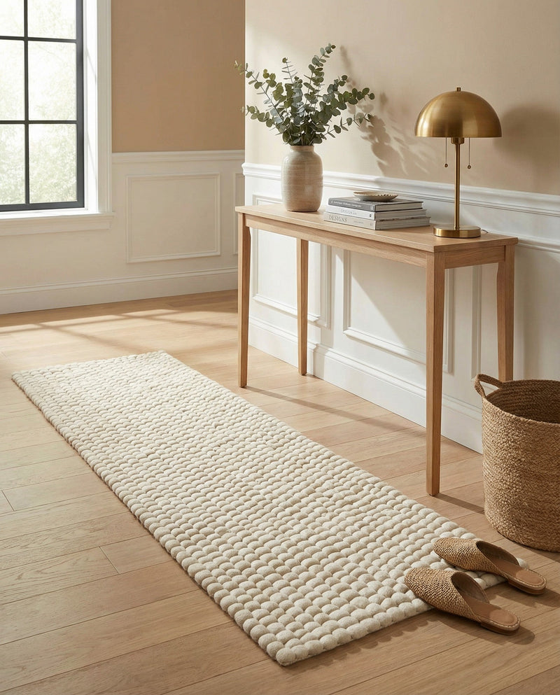 Woolen Sphere Collection Area Rug - Orbsburg (Ivory) Runner Ivory  lifestyle 41