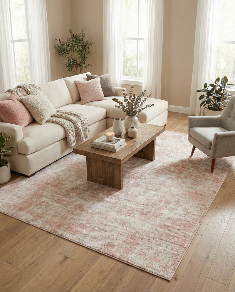 Luminara Sands Collection Area Rug - Elysium (Carnation Pink) Rectangle Carnation Pink  lifestyle 10