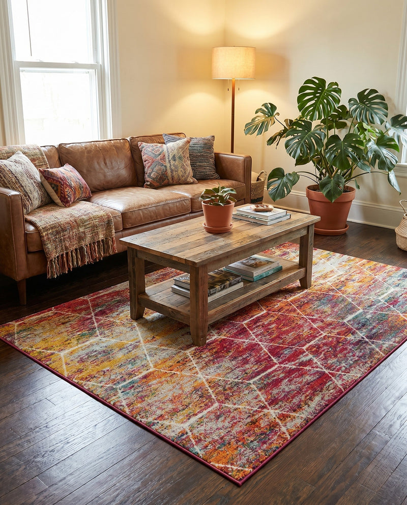 Trellis Mosaic Collection Area Rug - Arborville (Multi) Rectangle Multi  lifestyle 15