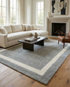 Savannah Borders Wool Collection Area Rug - Chatham Rectangle Earl Gray  lifestyle 52
