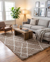 Cozy Haven Shag Collection Area Rug - Serenity (Khaki) Rectangle Khaki  lifestyle 11