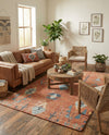 Savannah Threads Collection Area Rug -  Namib Rectangle Rust Red  lifestyle 9