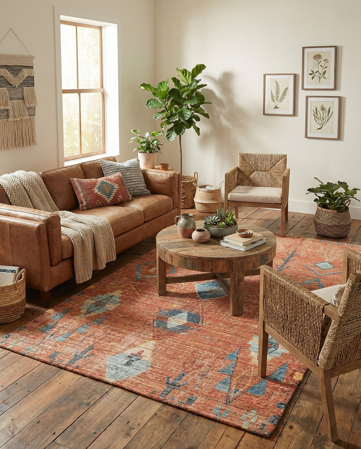 Savannah Threads Collection Area Rug -  Namib Rectangle Rust Red  lifestyle 9