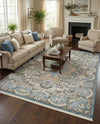 Persian Elegance Collection Area Rug -  Shiraz Rectangle Blue  lifestyle 47