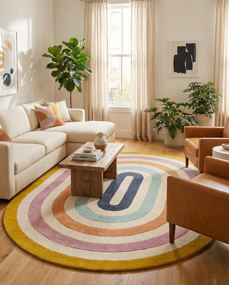 Shepherd's Glen Wool Collection Area Rug - Eldon Oval Multi  lifestyle 26