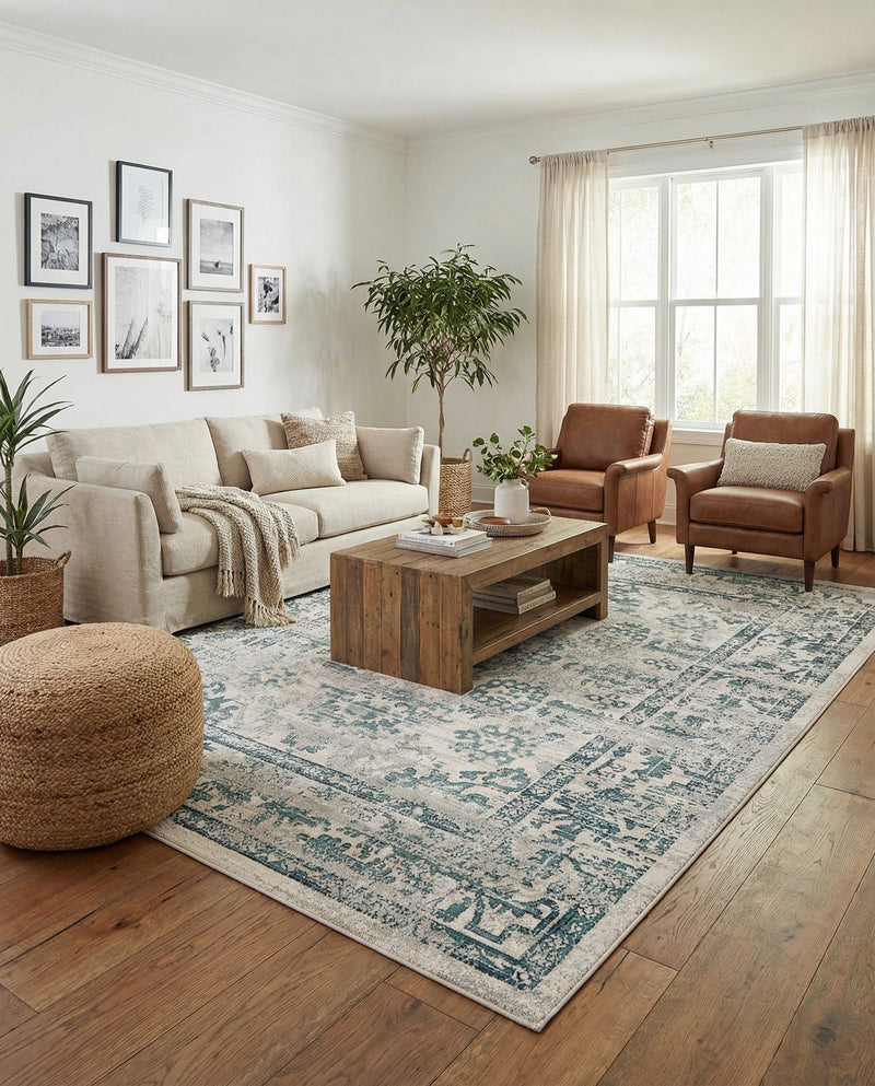 Savannah Elegance Collection Area Rug - Magnolia Rectangle Ivory  lifestyle 21