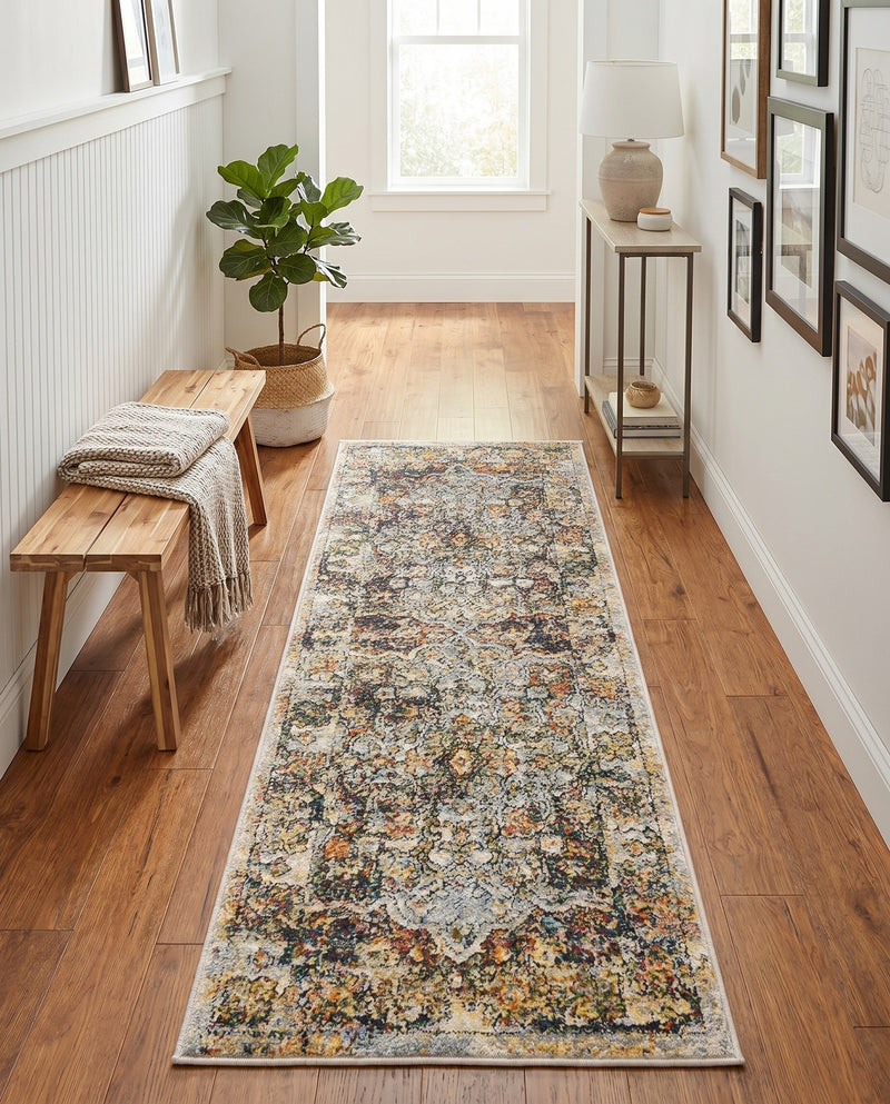 Savannah Soiree Collection Area Rug -  Everglade (Ivory) Runner Ivory  lifestyle 48