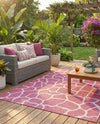 Savannah Escape Collection Area Rug -  Rainforest Rectangle Magenta  lifestyle 22