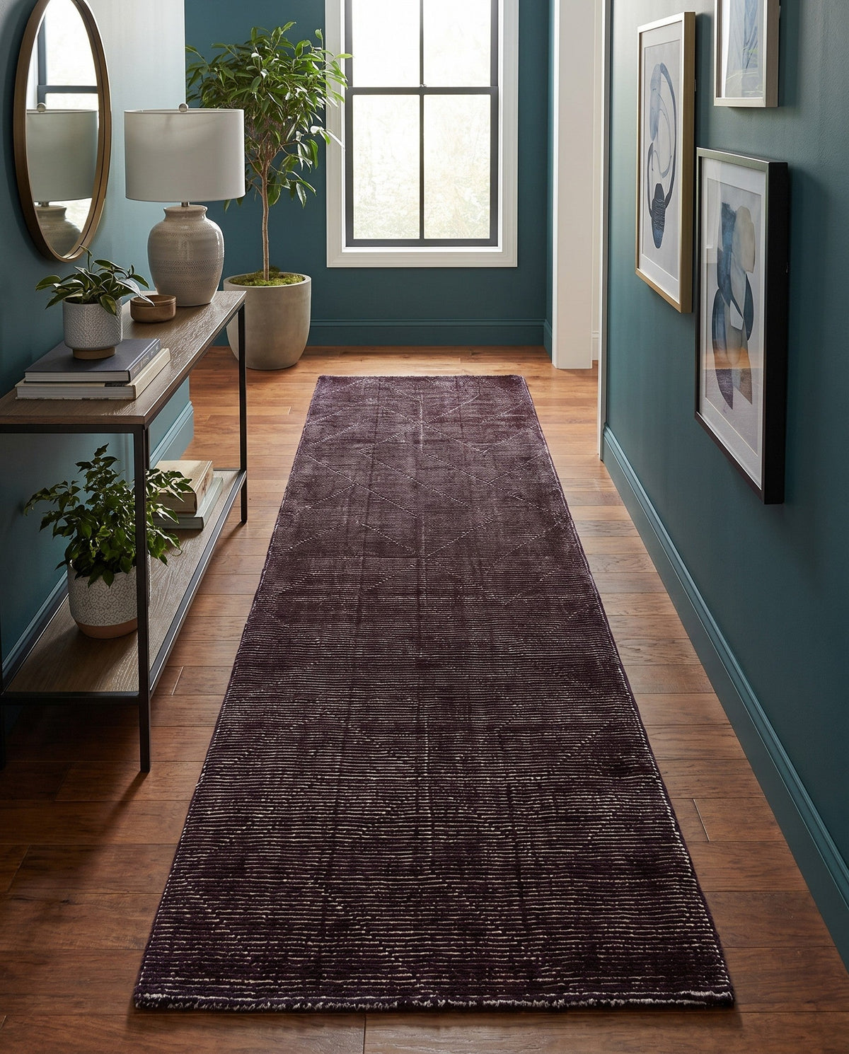 Nordic Loom Geometric Collection Area Rug - Oslo Runner Jet Black  lifestyle 61