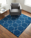 Trellis Mosaic Collection Area Rug - Arborville (Navy Blue) Square Navy Blue  lifestyle 53