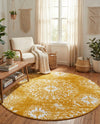 Riviera Elegance Collection Area Rug -  Monaco (Yellow) Round Yellow  lifestyle 57