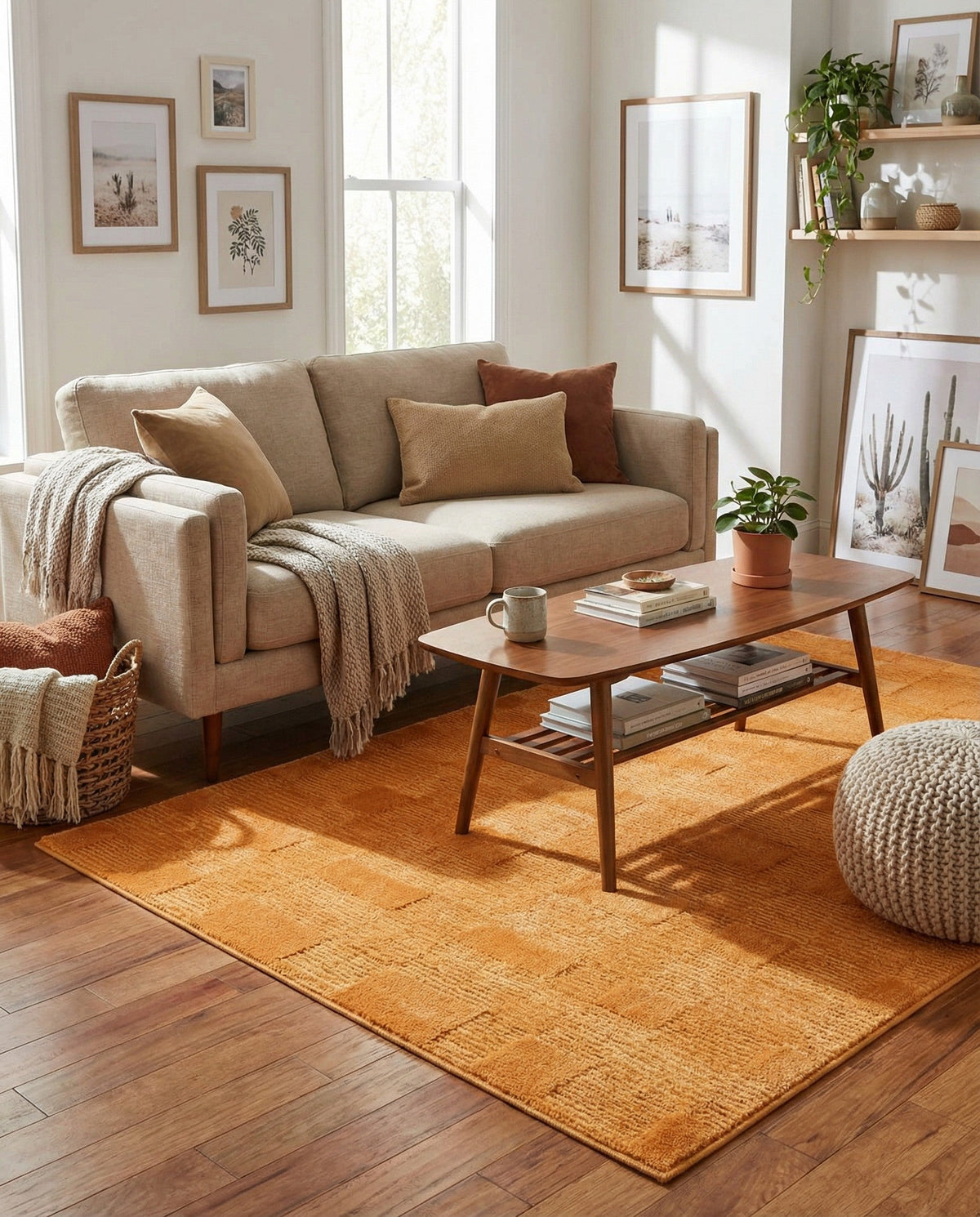 Haven Tapestry Collection Area Rug -  SereneCove Rectangle Goldenrod Glow  lifestyle 35