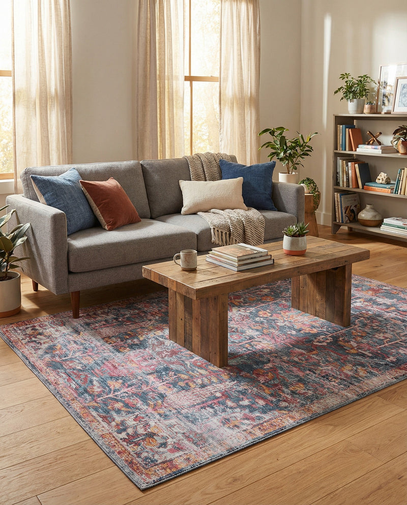 Zahara Oasis Collection Area Rug -  Nador Rectangle Navy Blue  lifestyle 24