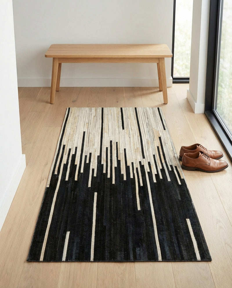 Savannah Hideaway Collection Area Rug - Savannah Runner Black White  lifestyle 46