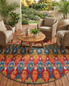 Urban Terrace Collection Area Rug -  Compass Round Multi  lifestyle 53