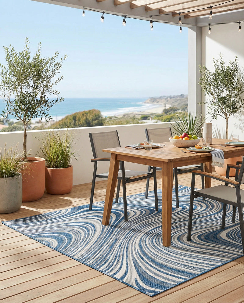 Urban Terrace Collection Area Rug - Soho Rectangle Blue  lifestyle 59