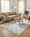 Trellis Mosaic Collection Area Rug -  Pergolatown (Ivory) Rectangle Ivory  lifestyle 12