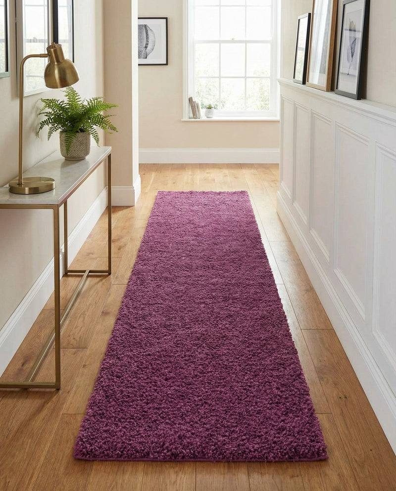 Plush Oasis Collection Area Rug - Serenity (Eggplant Purple) Runner Eggplant Purple  lifestyle 49