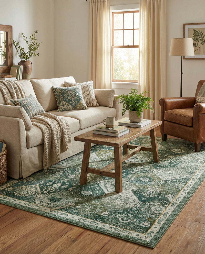 Brighton Terrace Collection Area Rug -  Rottingdean (Green) Rectangle Green  lifestyle 5