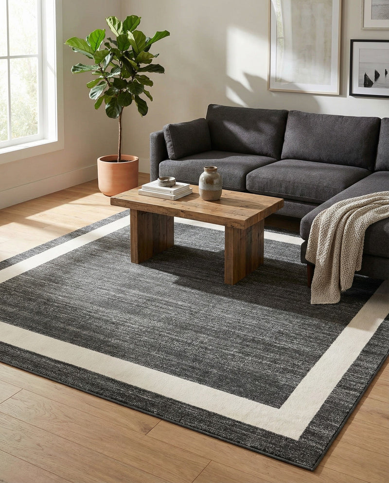 Studio Haven Collection Area Rug -  Alcove (Black) Square Black  lifestyle 48