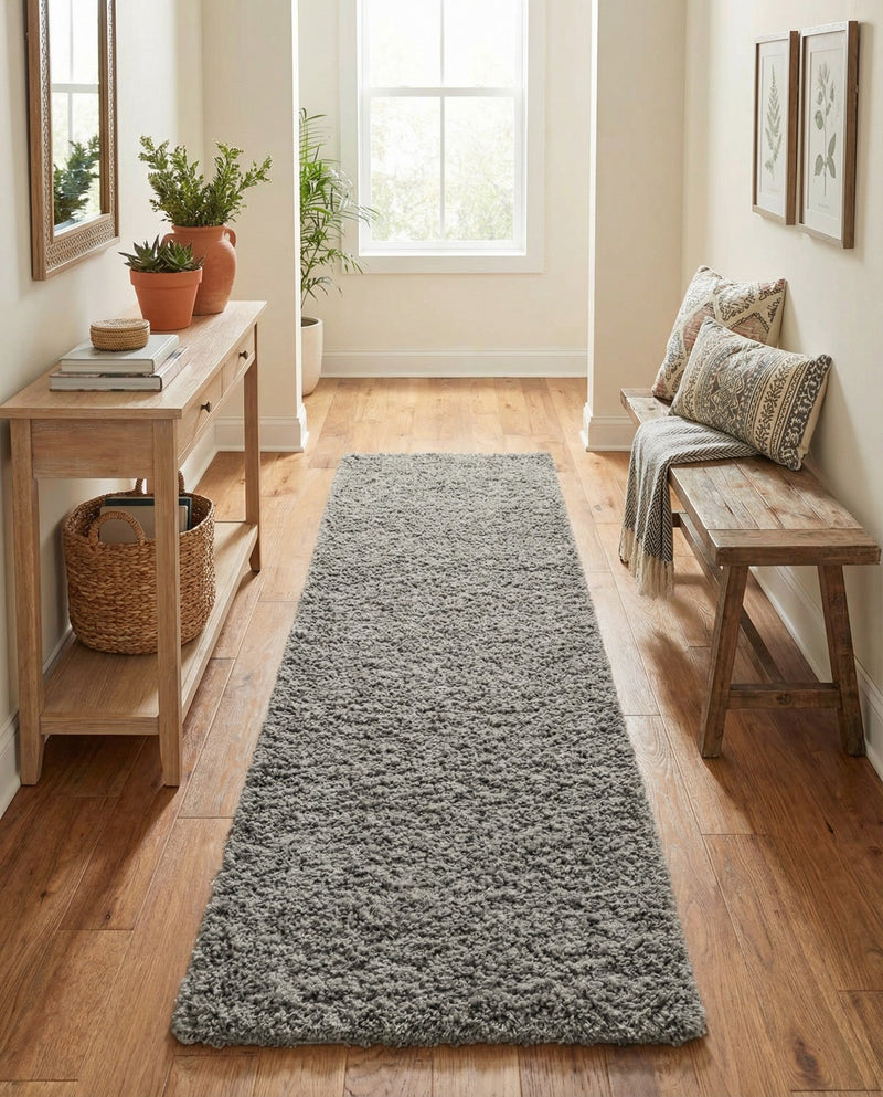 Plush Oasis Collection Area Rug - Serenity (Cloud Gray) Runner Cloud Gray  lifestyle 62