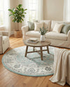 Adriana Terrace Collection Area Rug -  Positano (Aqua) Round Aqua  lifestyle 48