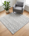 Mediterranean Lattice Collection Area Rug - Santorini (Gray) Square Gray  lifestyle 77