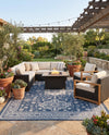 Tribal Terrace Treasures Collection Area Rug -  Incan Isle (Blue) Rectangle Blue  lifestyle 35