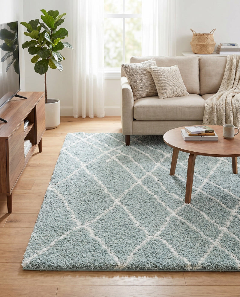 Cozy Haven Shag Collection Area Rug - Serenity (Sage Green) Rectangle Sage Green  lifestyle 12