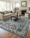 Tabriz Tapestry Collection Area Rug - Sahand (Blue) Rectangle Blue  lifestyle 4