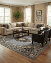 Tabriz Tapestry Collection Area Rug - Azerbaijan (Gray) Rectangle Gray  lifestyle 15