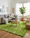 Berber Lattice Shag Collection Area Rug - Atlas (Green) Square Green  lifestyle 45