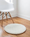 Alpine Plush Collection Area Rug -  Cortina (White) Round White  lifestyle 46