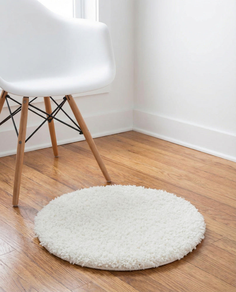 Alpine Plush Collection Area Rug -  Cortina (White) Round White  lifestyle 46