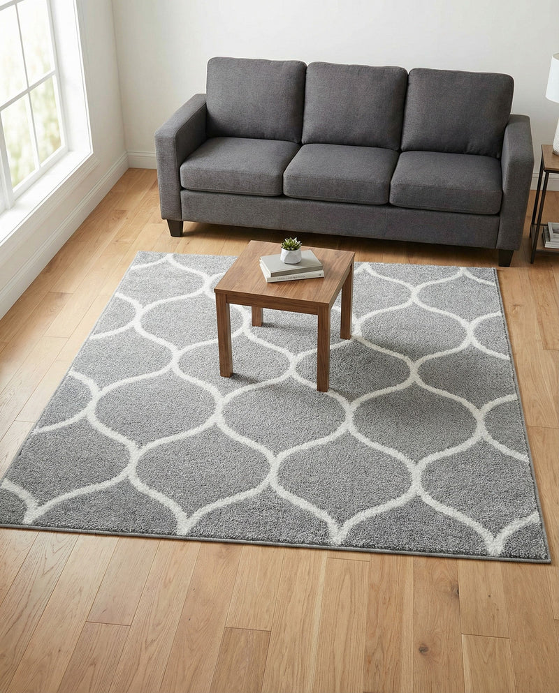 Trellis Mosaic Collection Area Rug -  Pergolatown (Light Gray) Square Light Gray  lifestyle 53