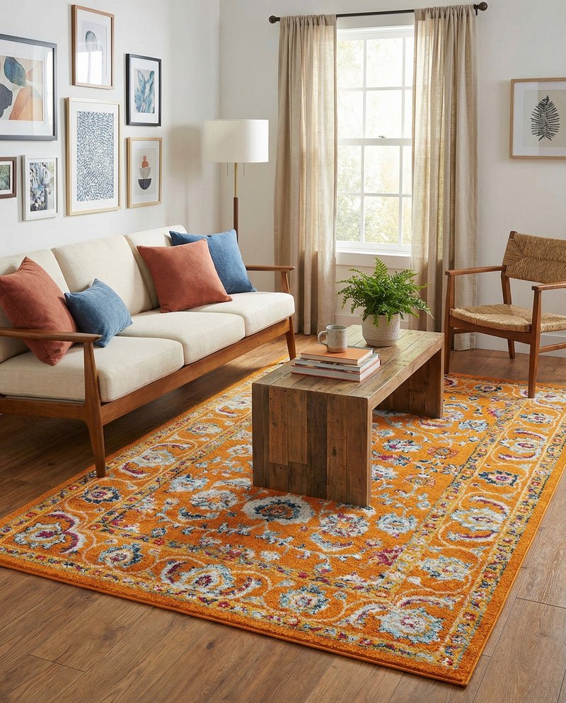Adriana Terrace Collection Area Rug -  Positano (Orange) Rectangle Orange  lifestyle 18