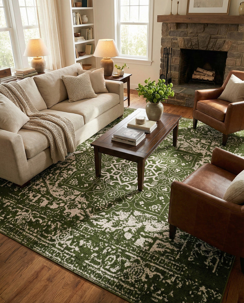 Georgetown Rugs Collection Area Rug - Dupont (Green) Square Green  lifestyle 44