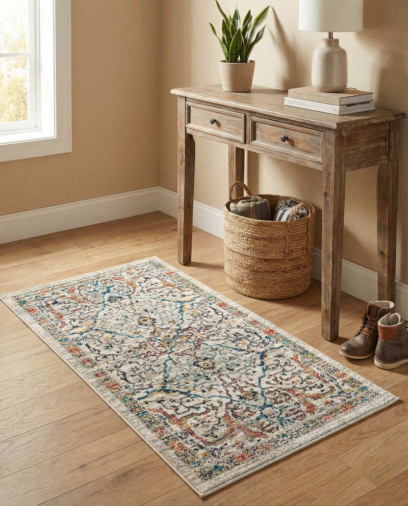 Seville Stripes Collection Area Rug -  Malaga (Ivory) Rectangle Ivory  lifestyle 29