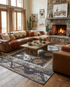 Desert Modern Eco Rug Series Collection Area Rug -  Mojave Rectangle Charcoal Gray  lifestyle 24