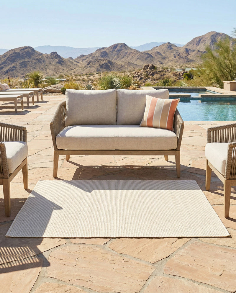 Jill Zarin Sedona Oasis Outdoor Collection Area Rug - Coconino (Pebble Stones) Rectangle Pebble Stones  lifestyle 25