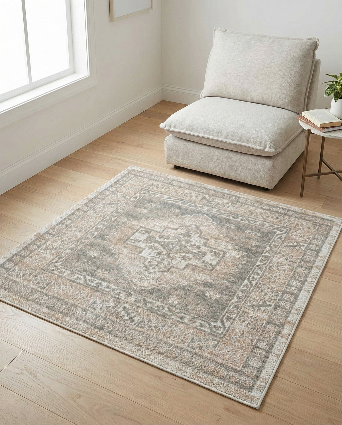 Savannah Series Collection Area Rug -  Augusta (Mink) Square Mink  lifestyle 96