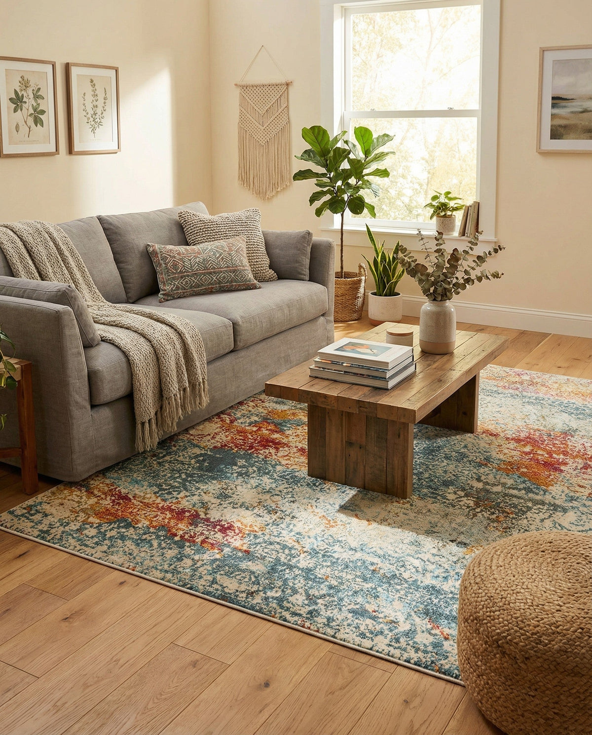 Caribbean Breeze Collection Area Rug -  Isla Rectangle Cream  lifestyle 23