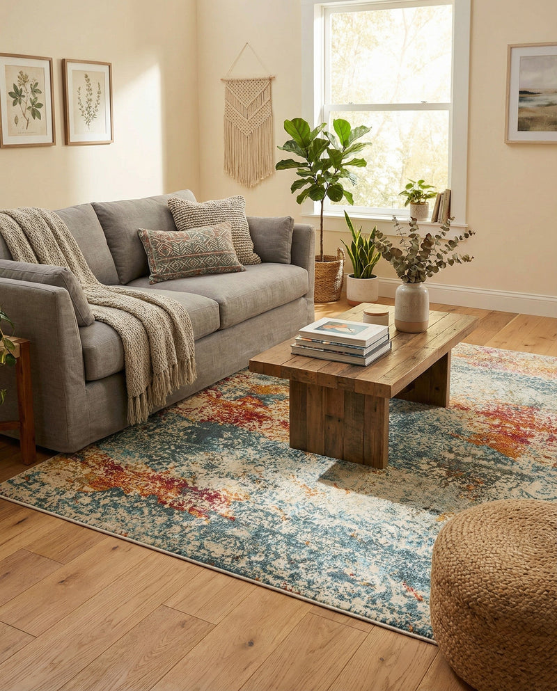 Caribbean Breeze Collection Area Rug -  Isla Rectangle Cream  lifestyle 23