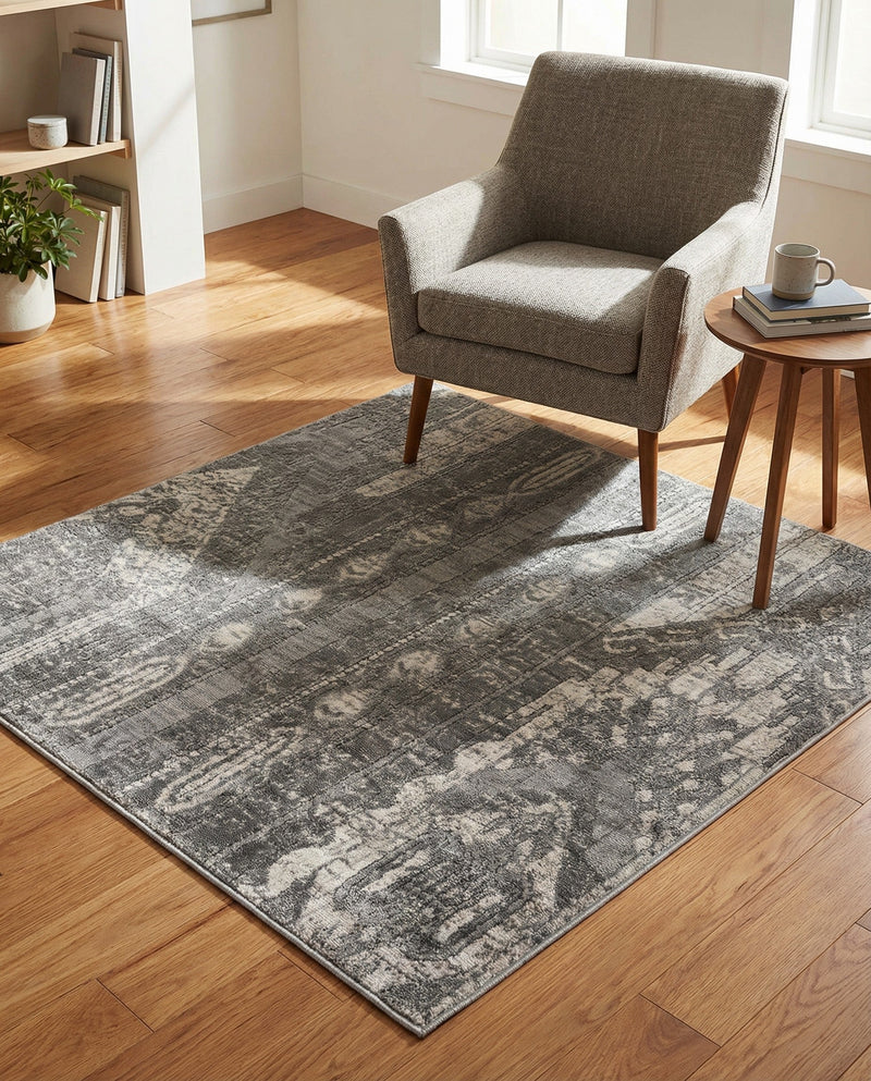Cascade Range Collection Area Rug - Hood (Gray) Square Gray  lifestyle 59