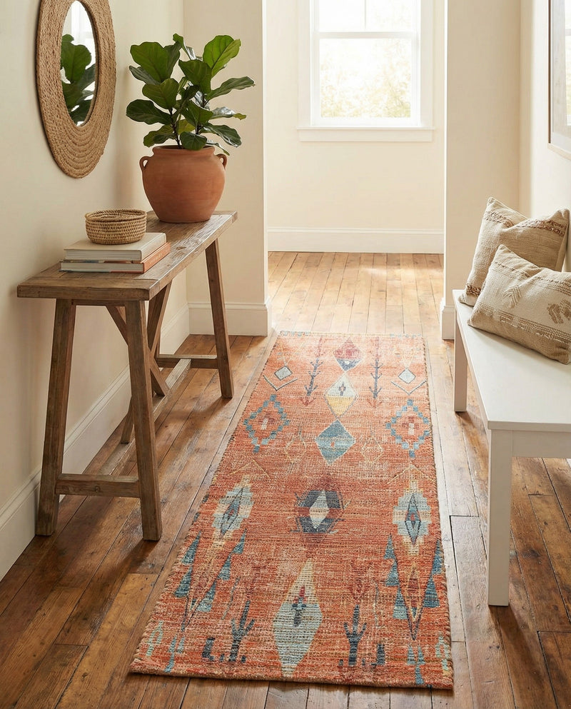 Savannah Threads Collection Area Rug -  Namib Runner Rust Red  lifestyle 31
