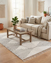 Thar Cotton Collection Area Rug - Jaisalmer (White) Rectangle White  lifestyle 13