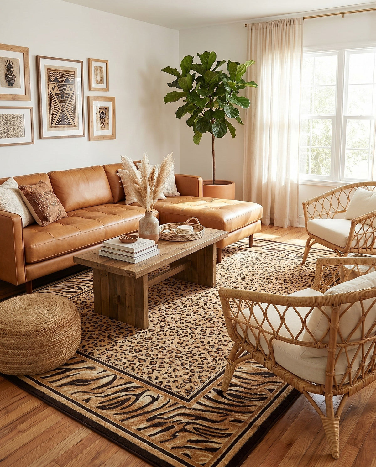 Savannah Sojourn Collection Area Rug -  Chobe Rectangle Light Brown  lifestyle 8