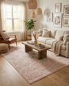 Parisian Elegance Collection Area Rug - Versailles (Rose Pink) Rectangle Rose Pink  lifestyle 23